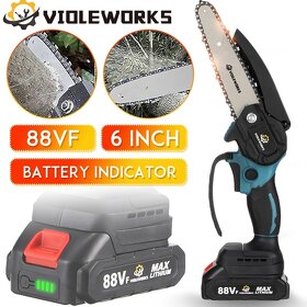 Kvalitná AKU Reťazová Píla + 2 baterky veľkosti 4", 6", 8 - 9