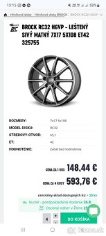 5x108 7Jx17 ET42 - 215/65R17 - kolesá PEUGEOT 3008, 5008 - 9