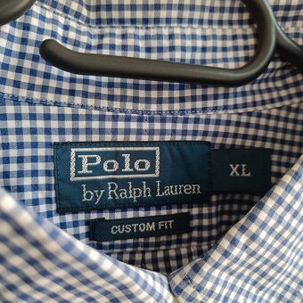 Polo Ralph Lauren modrá kockovaná košeľa s dlhým rukávom XL - 9