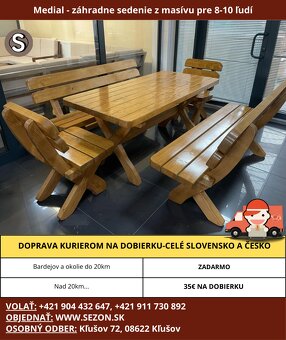 MASIVNY NÁBYTOK❗Masivne zahradne sedenie, sedenie do altánku - 9