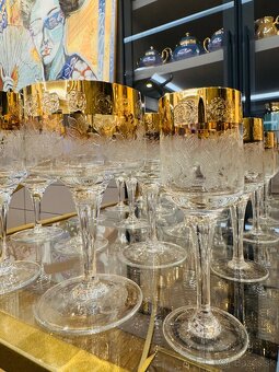 Sada pohárov z krištálového  skla LR Czechoslovakia,posielam - 9