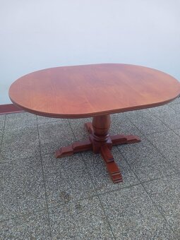 Rustikální jídelní set, rozkládací stůl, 6 židlí, masív - 9