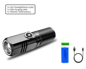 Kvalitná Výkonná Mini ZOOM LED Baterka XHP50 - 9