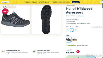 Predám Merrell Wildwood Aerosport veľ. 8 (42) nové - 9