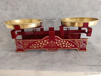 Staré 5kg dvoumiskové váhy EXAKT po renovaci. Puvodni mosazn - 9