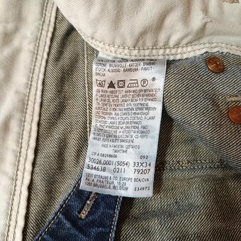 Rare Levis modré rovné džínsy rifle straight jeans 33x34 - 9
