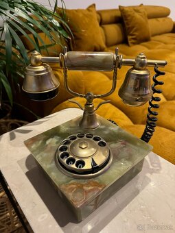 Luxusný retro telefón z prírodného onyxu- zberateľský kus - 9