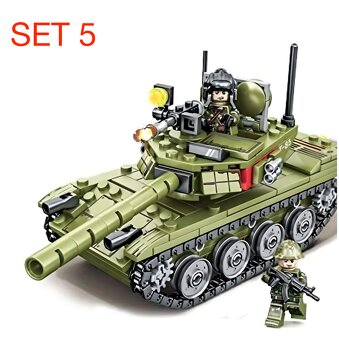 Stavebnice tankov + postavičky - typ lego - nové - 9