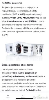 Projektor OPTOMA Full 3D 1080p HDMI DLP - 9