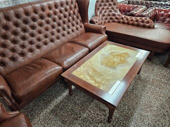CHESTERFIELD ŠTÝL-WINGBACK-KOŽENÁ SEDAČKA - 9