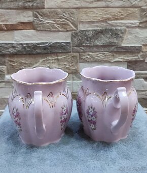 Růžový porcelán,2 hrníčky, Chodov - 9