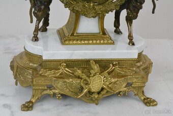 Starožitné krbové hodiny FHS s kentaury+svícny XXL - 9