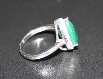 Prsteň a náušnice zelený jadeit - 9