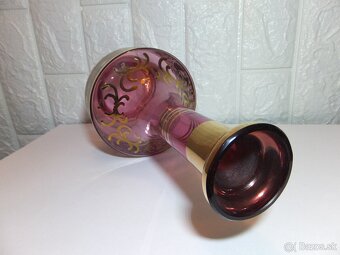 Luxusní karafa+6 skleniček, bohatá malba zlatem, zn. Bohemia - 9