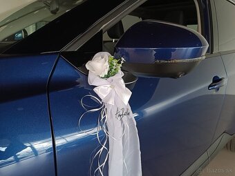 Biela výzdoba na svadobné auto - 9