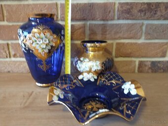 borské sklo,misa, váza, svietnik, popolník,flakón,napoleonky - 9