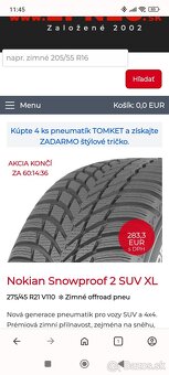 predám zimné pneu.275/45 r21 - 9