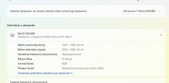 Predám 2× monitor 24" - DELL U2412M + BenQ GW2480 (Full HD) - 9