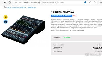 Yamaha mix MGP12X, analóg, 2x echo FX1, FX2, kompresory - 9