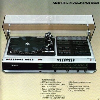 Metz Hi-Fi Studio Center 4840 Vintage Dual 1237 A ❤️👍❤️ - 9