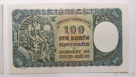 Bankovky Slovenský štát -  100K  vzácnejšia I. emisia - 9