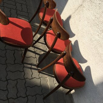 Retro starozitne stolicky Smidek Cesky Nabytek 1960 4ks - 9
