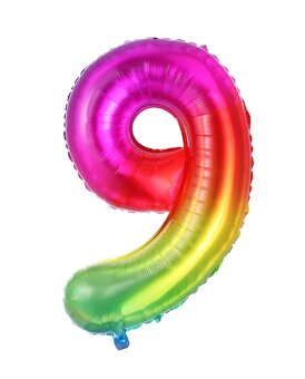 Narodeninové balóny čísla 100cm (dúhové) - 9