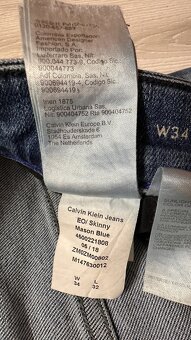 Pánske,kvalitné džínsy - skinny Calvin KLEIN - 34/32 - 9