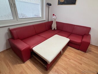 Predám rohovú sedačku + taburet - 9