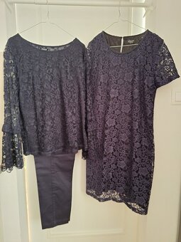Dámske modré čipkované šaty, topy, nohavice - 9