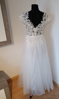 Svadobné šaty veľkosť L - 9