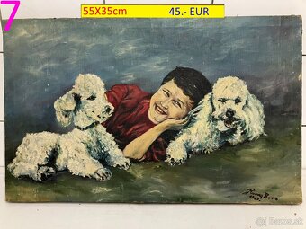 Obrazy pekné olejomaľby na plátne 9 kusov - 9