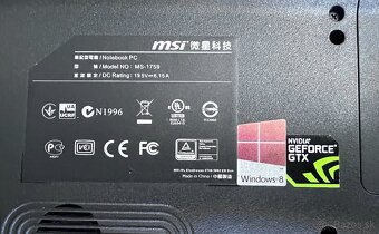 MSI herný ntbk / i7-4710HQ / 8GB RAM / 128GB + 1TB / 17.3" - 9