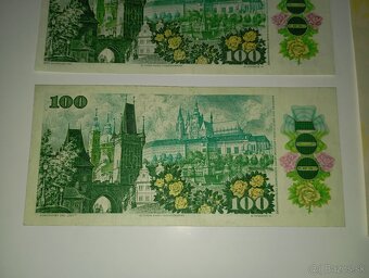 BANKOVKY 100 KČS 1989, VZÁCNÉ SÉRIE A ROZPRACOVANÝ NÁTISK - 9
