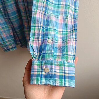 Ralph Lauren farebná károvaná košeľa s dlhým rukávom S - 9
