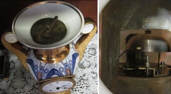 Hodiny starožitné porcelánové váza - 9
