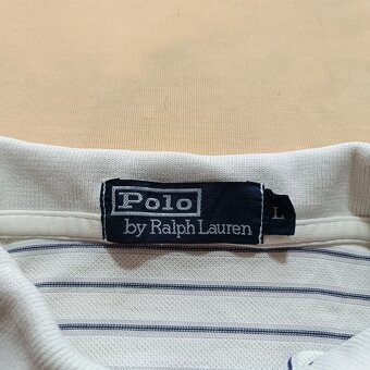 Polo Ralph Lauren biela polokošeľa s krátkym rukávom pruhy L - 9