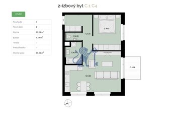 Na predaj 2-izbový byt s balkónom - C4 - 9