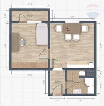 Rezervované Predaj 1-izbový byt s balkónom Levice, Kpt. N - 9