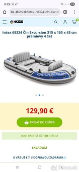 Nafukovací čln excursion.Cena nového 130 eur - 9