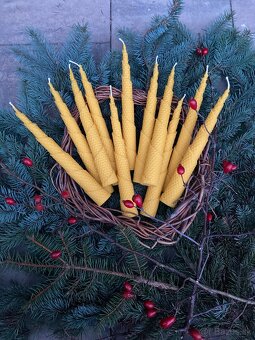 Adventné sviečky z včelieho vosku - 9