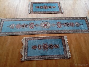 Set luxusných hodvábnych Tabríz - ručne viazaných kobercov - 9