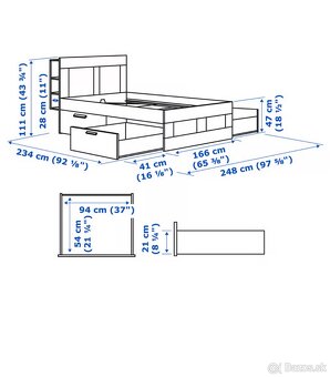Manželská posteľ BRIMNES z Ikei 160x200 cm - 9