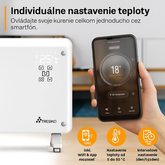 Elektrický ohrievač 2000W s WiFi a aplikáciou - 9