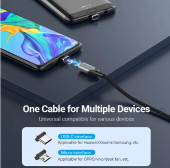 Magnetické koncovky usbC, microUSB, iphone Predám krátko po - 9