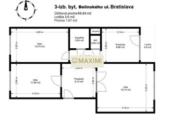 PREDAJ - 3 izbový byt na Belinského ulici v Petržalke - 9