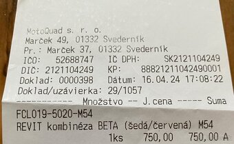 Predám dvojdielnu Kožennú kombinézu REVIT BETA šedá/červená - 9