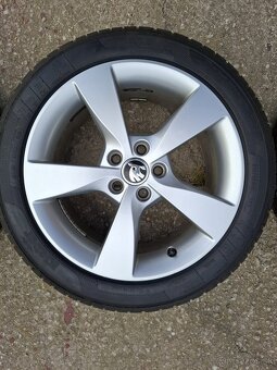 Komplet ALU disky Škoda + letné pneu 215/45 R16 zn. Kleber - 9