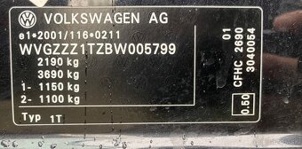 VW Touran 2.0TDi 103kw, rok výroby 2010 - 9