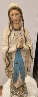 Panna Mária Lurdská, socha Madony 100 rokov 67 cm sádra - 9